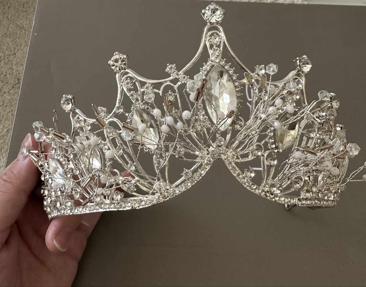 Haarschmuck: Diadem Krone Hochzeit, silber – Neu (gemäss Beschreibung) aus Spreitenbach von Sujrkwxl 2