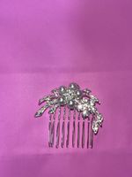 Peigne bijou perles et strass argenté neuf