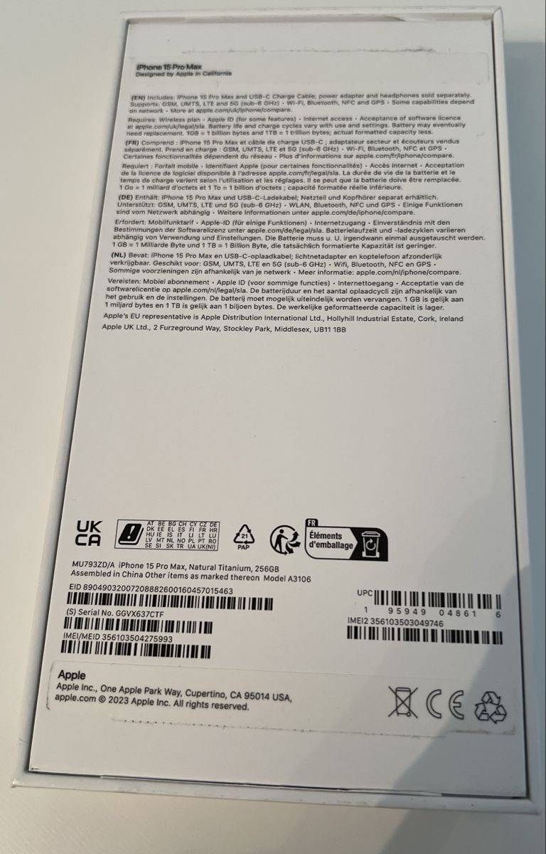 Apple Telefoni cellulari / Smartphones: iPhone 15 Pro Max – Nuovo (secondo la descrizione) da Balterswil venduto da JohnJayFitillo 7