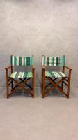 2er-Set Vintage Regiestühle aus nachhaltigem Echtholz