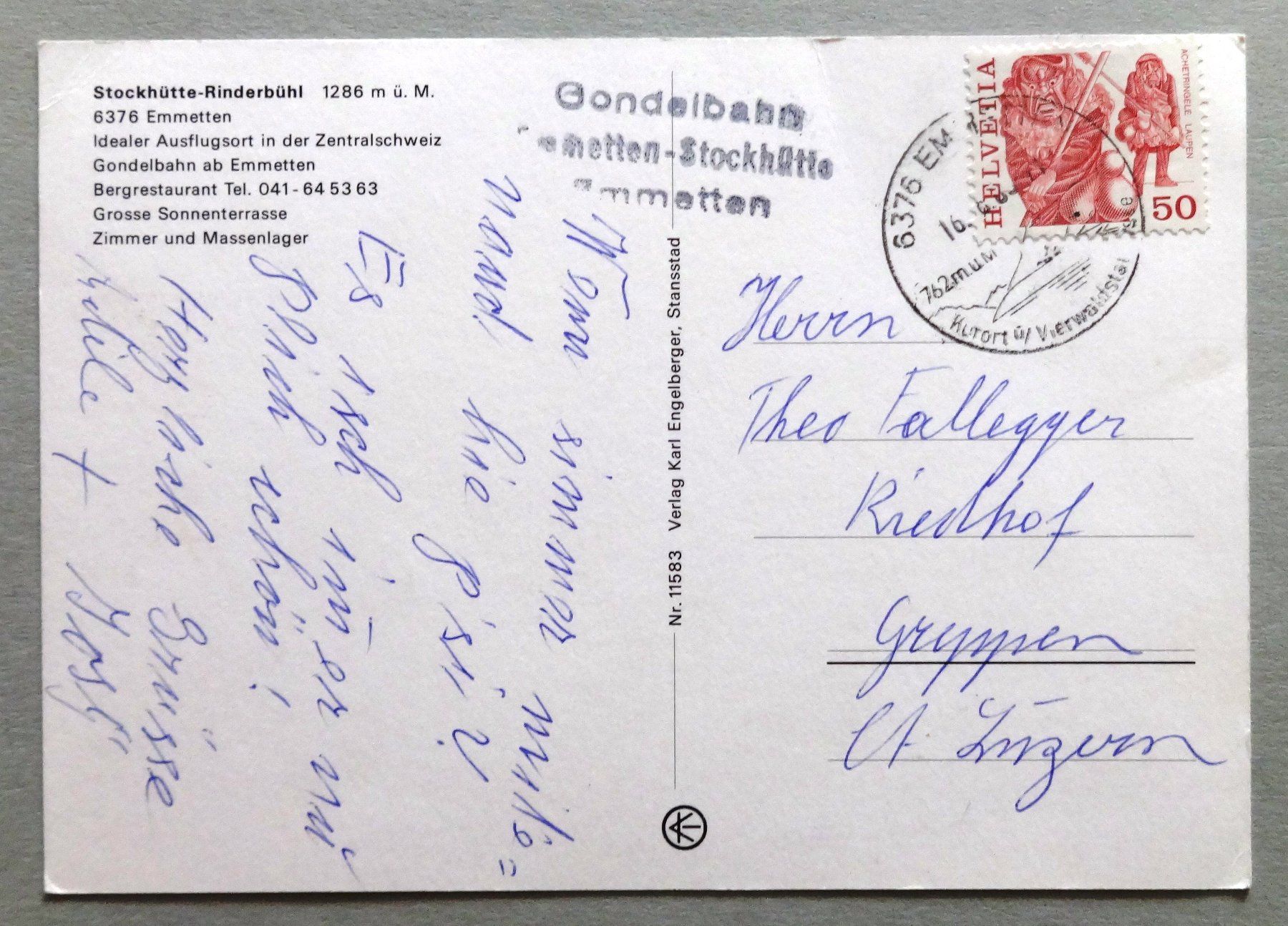 Cartoline postali: Emmetten - Stockhütte – Difettoso da Fétigny venduto da Billy2miny 1