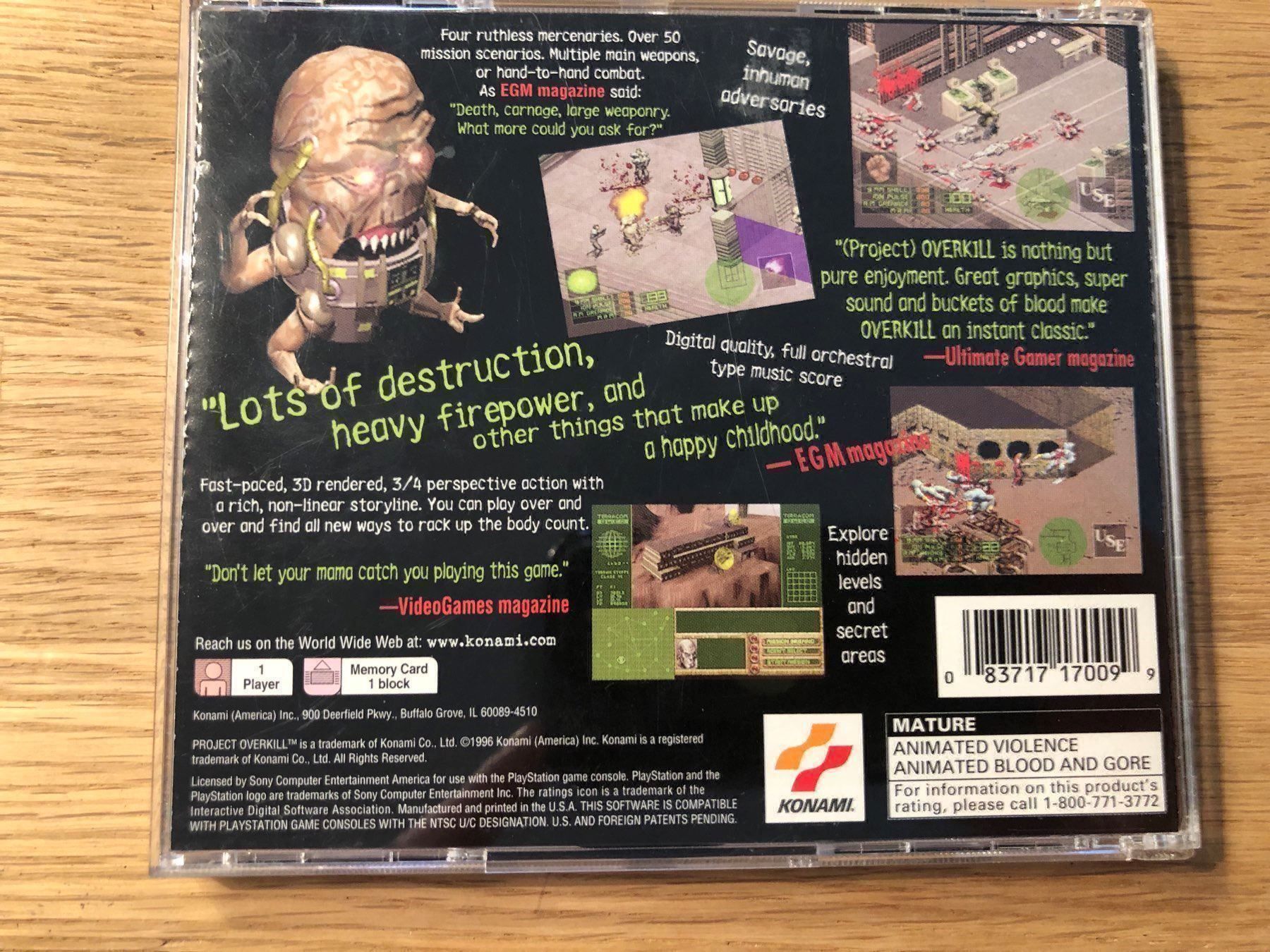 Sony Giochi: Project Overkill NTSC/US für PSX – Usato da Kestenholz venduto da Matti_09 1