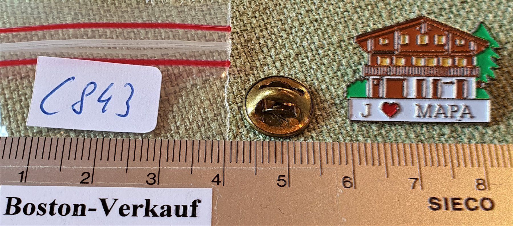 Placchette & Badge: C843 - Pin Chalet J Like Mapa Schweiz CH – Usato da Reinach BL venduto da Boston-Verkauf 2