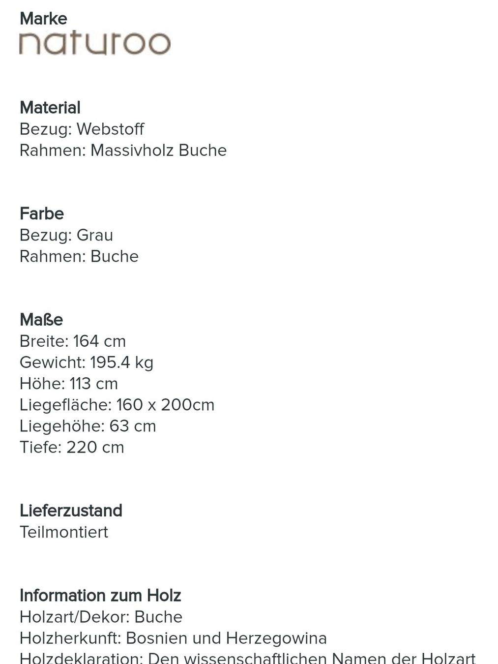 Letti: Boxspringbett Echtholz 160 x 200 cm – Nuovo (secondo la descrizione) da Hohenrain venduto da micaella82 2