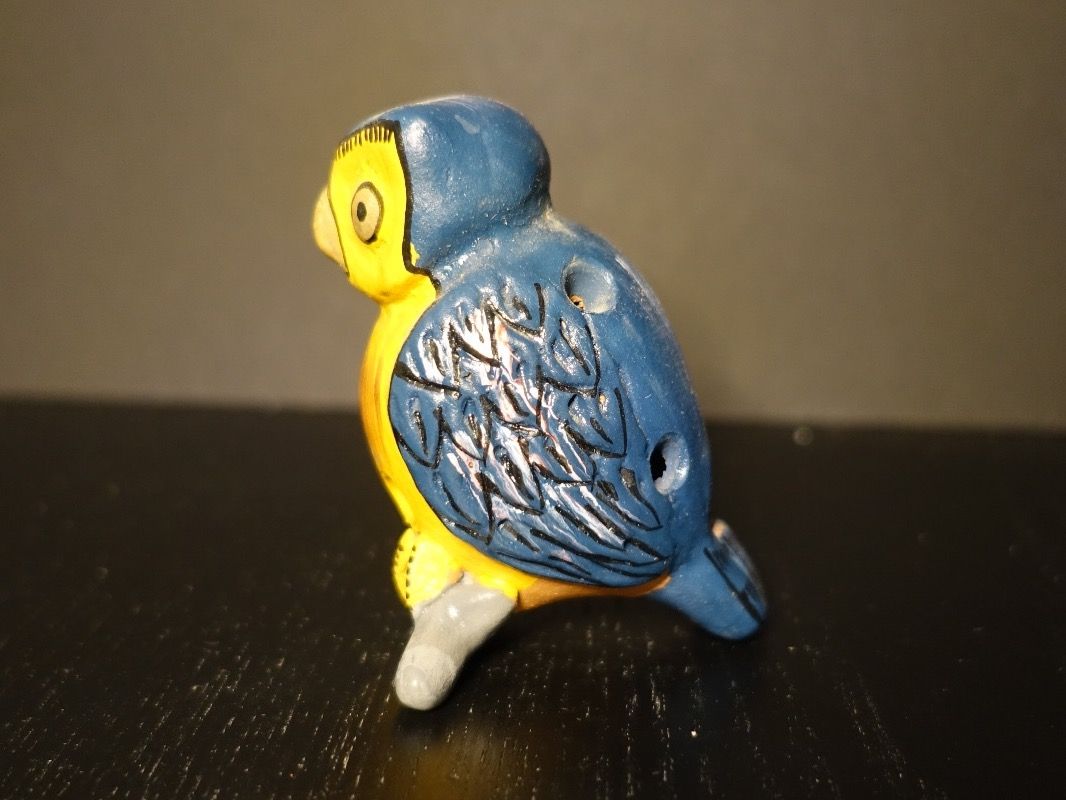Statuette: Eule die eine Flöte ist, handbemalt – Usato da Russikon venduto da Eulenfeder 7