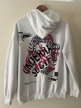 Sweat à capuche blanc Underrated Society - Taille L
