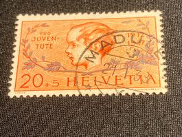 Knabenknopf ZNr. J83 - 1937 Vollstempel Madulain (?)