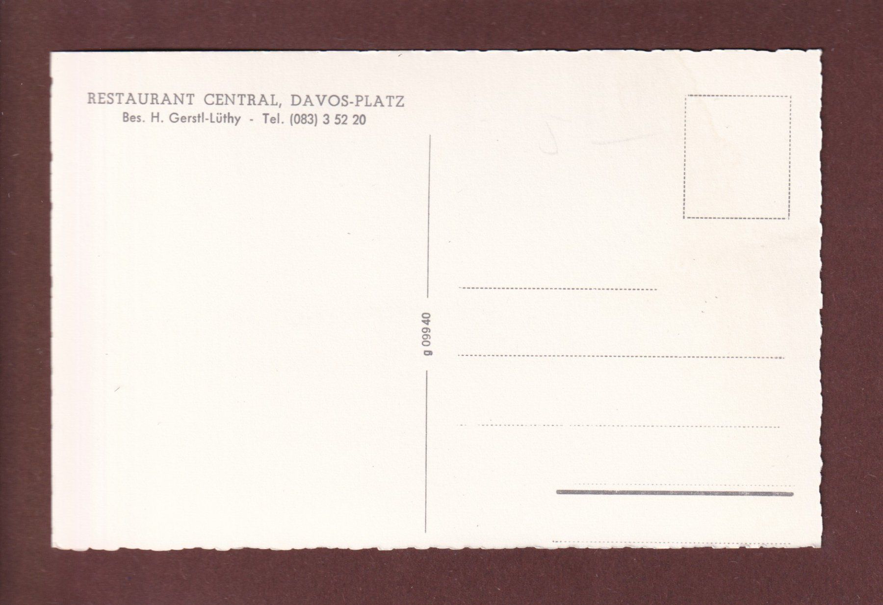 Cartoline postali: DAVOS-PLATZ - Restaurant Central – Usato da Pully venduto da nicecards 1