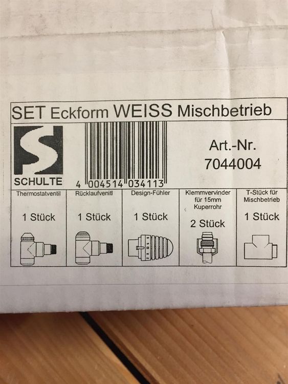 Thermostat-Set Eckform 1/2" weiss-408 2