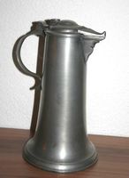 Zinnkrug mit Deckel, antik, guter Zustand