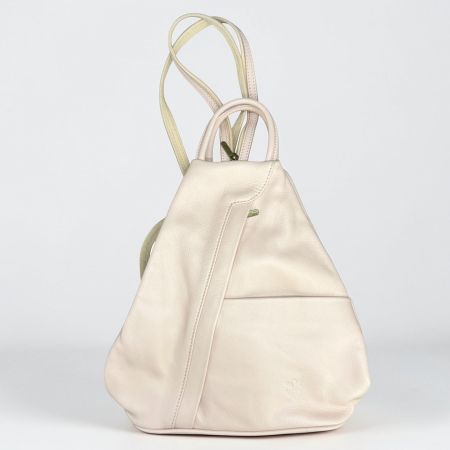Sac à dos VERRA PELLE en cuir rose pâle, Made in Italy