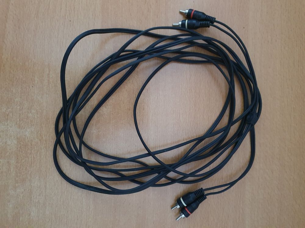 Cable Adaptador De Audio De 2 Metros - Conector RCA (Cinch) A Jack Mono De 6.3 Mm (1/4")