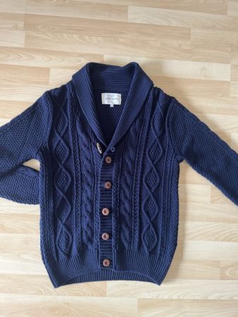 River Island Strickjacke, marineblau, Gr. S - Herren
