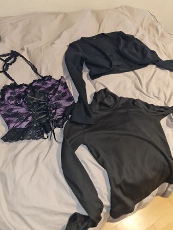 Gothic Outfit Set, Grösse S, Lila Top, Bolero, Shirt 🖤💜