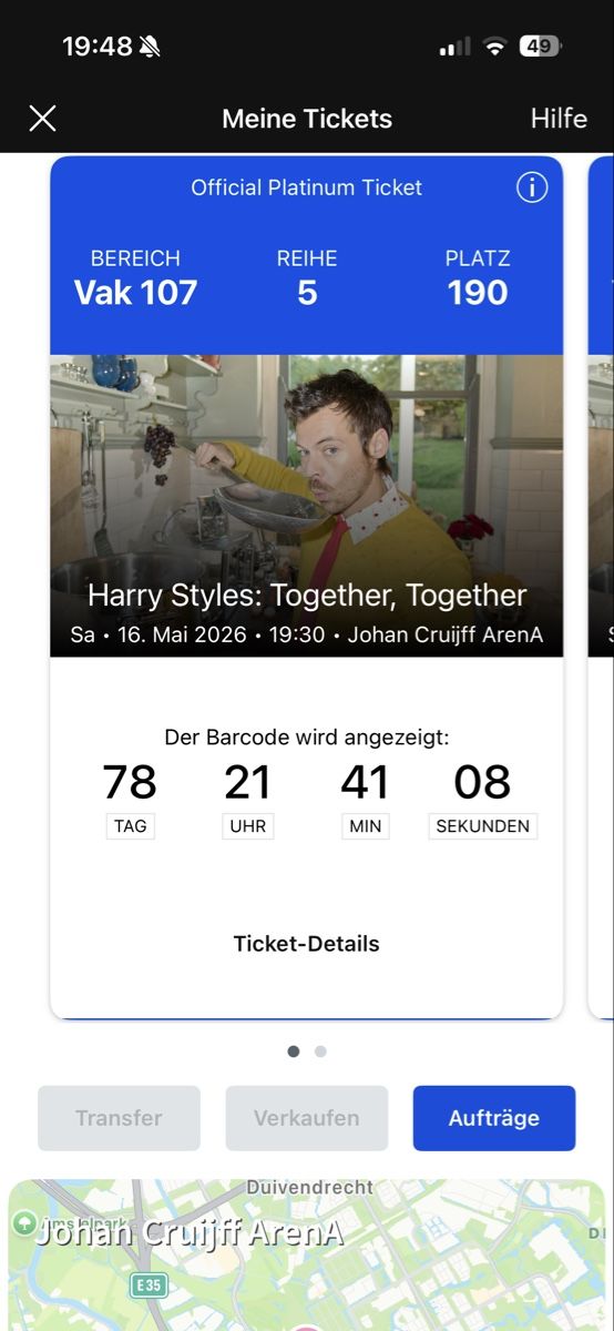 Biglietti: HARRY STYLES OPENING NIGHT – Nuovo e nell'imballaggio originale da Ilanz venduto da flu_mp89