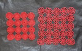 Spitzen in Farbe rot, Handgefertigt 
