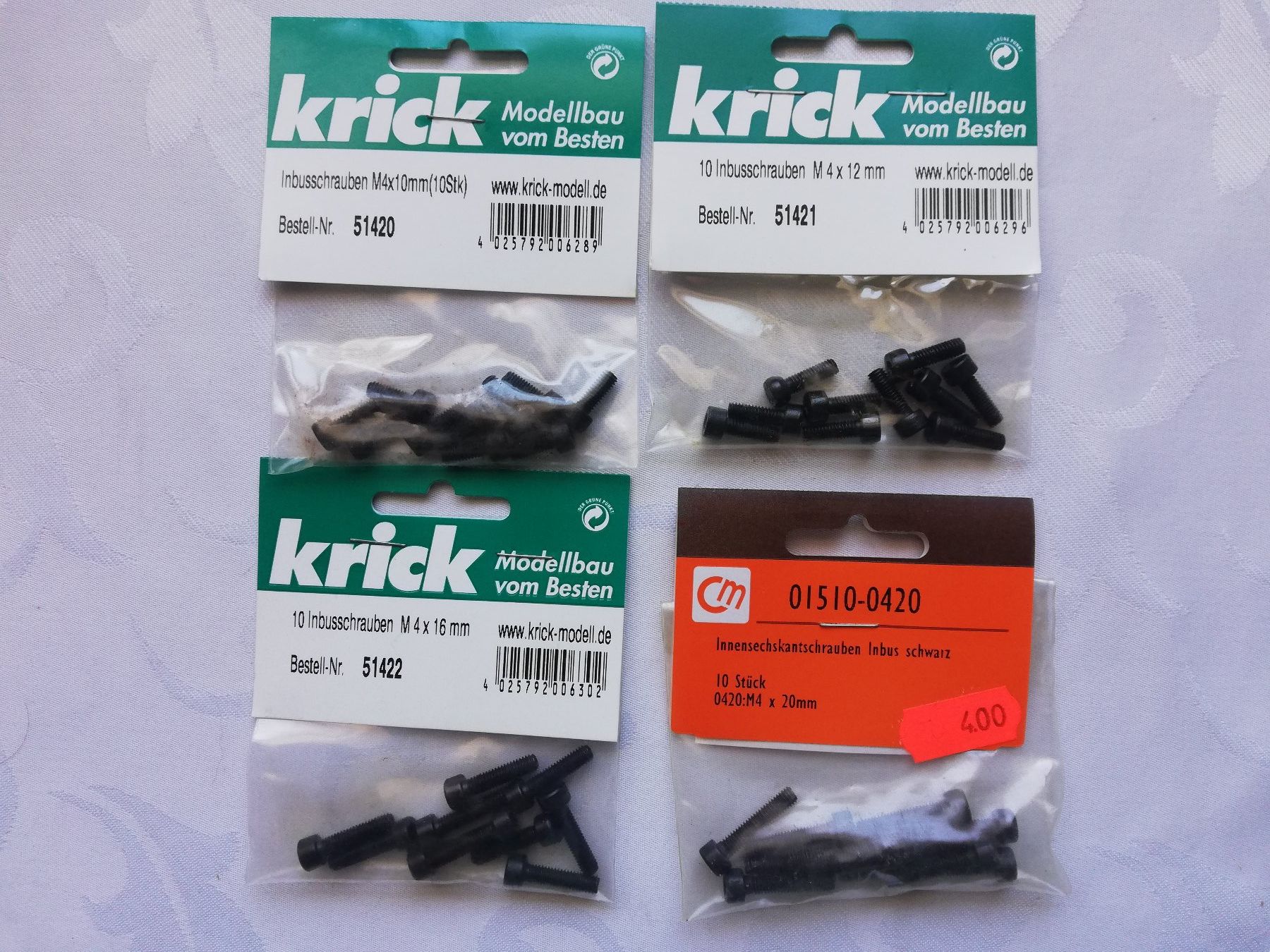 RC Modellbau: Inbus-Schrauben-Set M4 gehärtet – Neu und originalverpackt aus Flüh von AMS-Modellbau