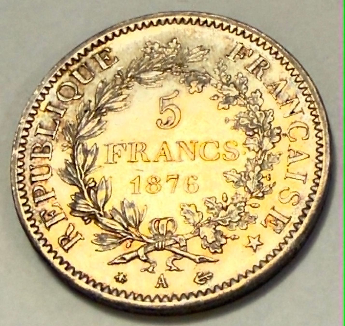 Tutti le monete: France 5 Francs 1876 VZ – Nuovo (secondo la descrizione) da Zürich venduto da Tasmiyah 5