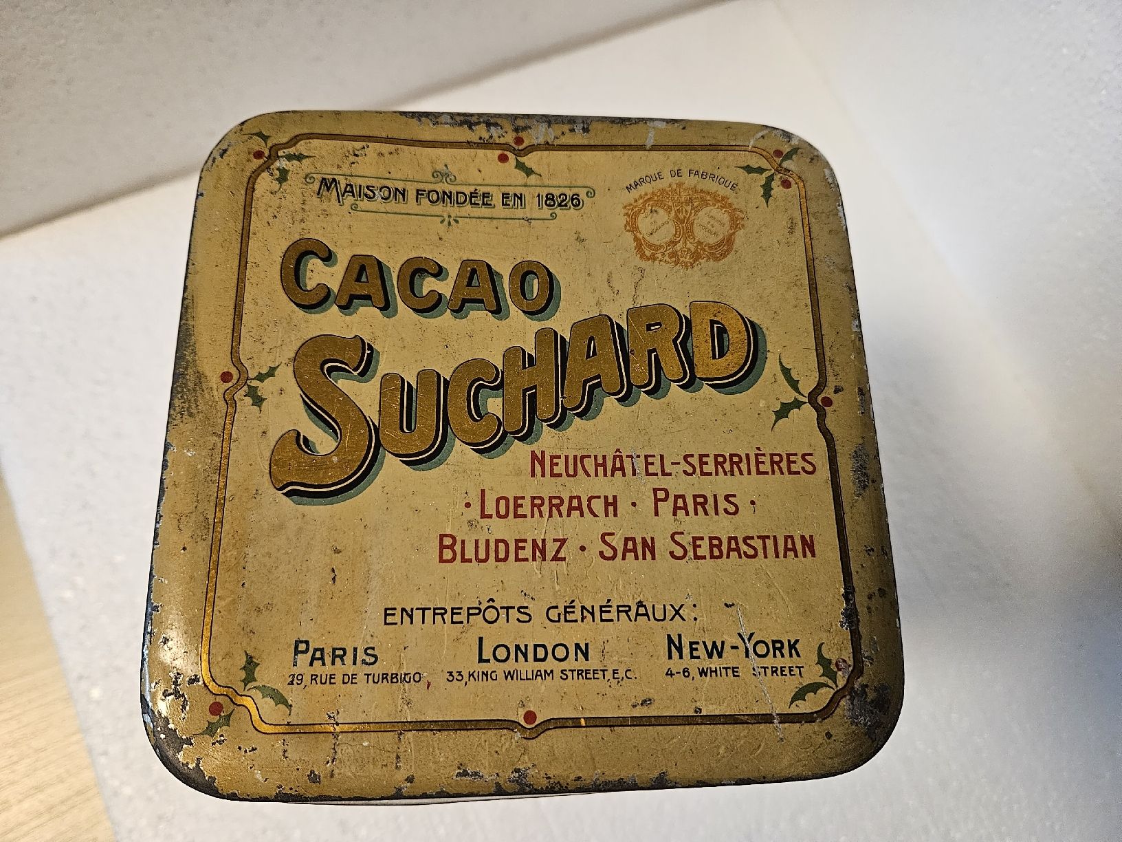 Sonstiges zum Sammeln & Seltenes: Blechdose antik Cacao Suchard – Gebraucht aus Haslen GL von Sandra40 3