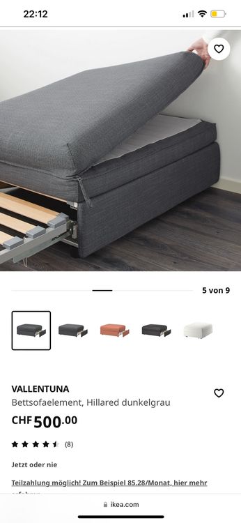 Schlafsofa/ Bettsofa Ikea Vallentuna Kaufen auf Ricardo