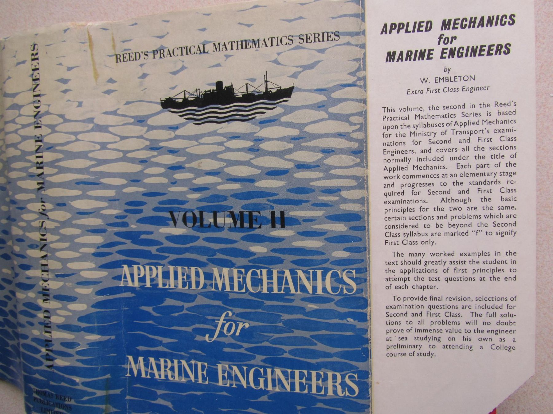 Libri: Applied Mechanics for Marine Engineers 1962 – Usato da Berg TG venduto da Bullauge24StB 1