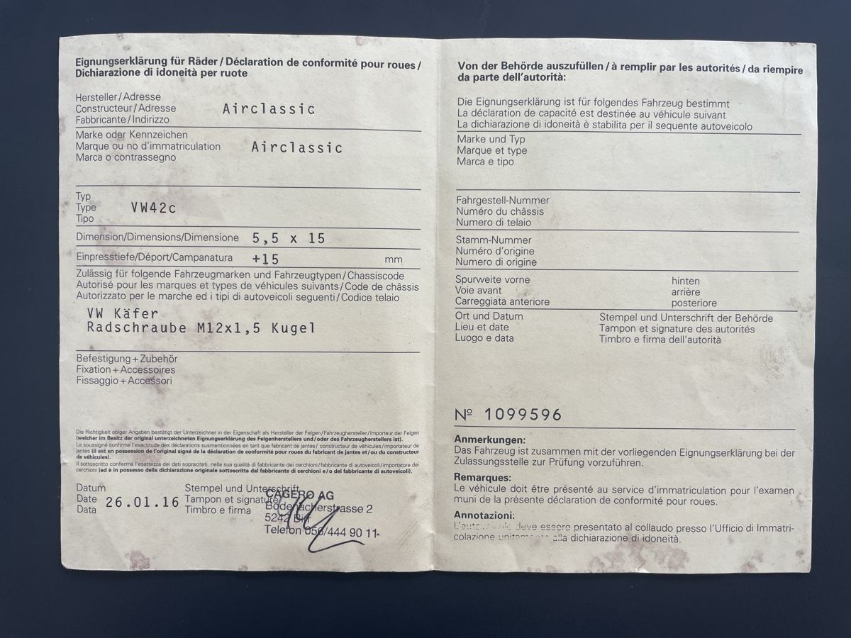 Pneumatici & Ruote complete: VW Käfer Chromfelgen mit Reifen – Usato da Wangen b. Olten venduto da Mertz 5
