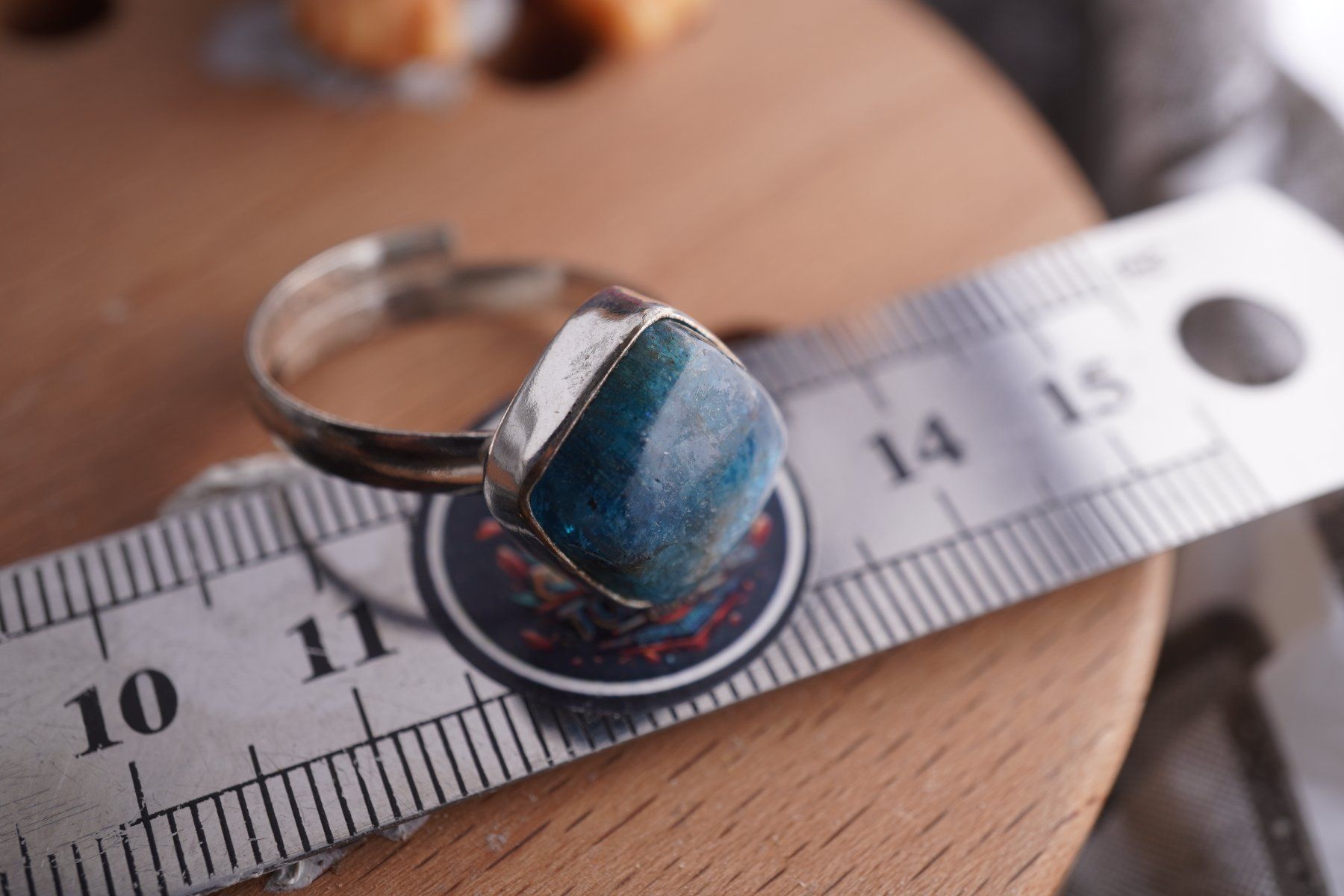 Mineralien & Heilsteine: Apatite Blau  ring Grösse  Variabel     (Räumung!) – Neu und originalverpackt aus Eschenbach SG von topstone
