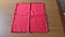 Grande centrino rosso con frange 45x42 cm