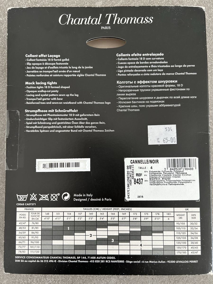 Calze & Collant: CHANTAL THOMAS STRUMPFHOSE SPEZIELL – Nuovo e nell'imballaggio originale da Nidfurn venduto da cejeisda 3