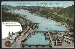 Zürich, Ortsanicht mit dem Zürichsee a