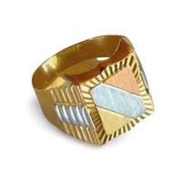 Herrenring 18 Karat Gold Tricolor 8,1 g Grösse 71 Italien