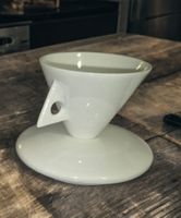 Tazzine da caffè in porcellana bianca,  4 tazze + 4 piattini