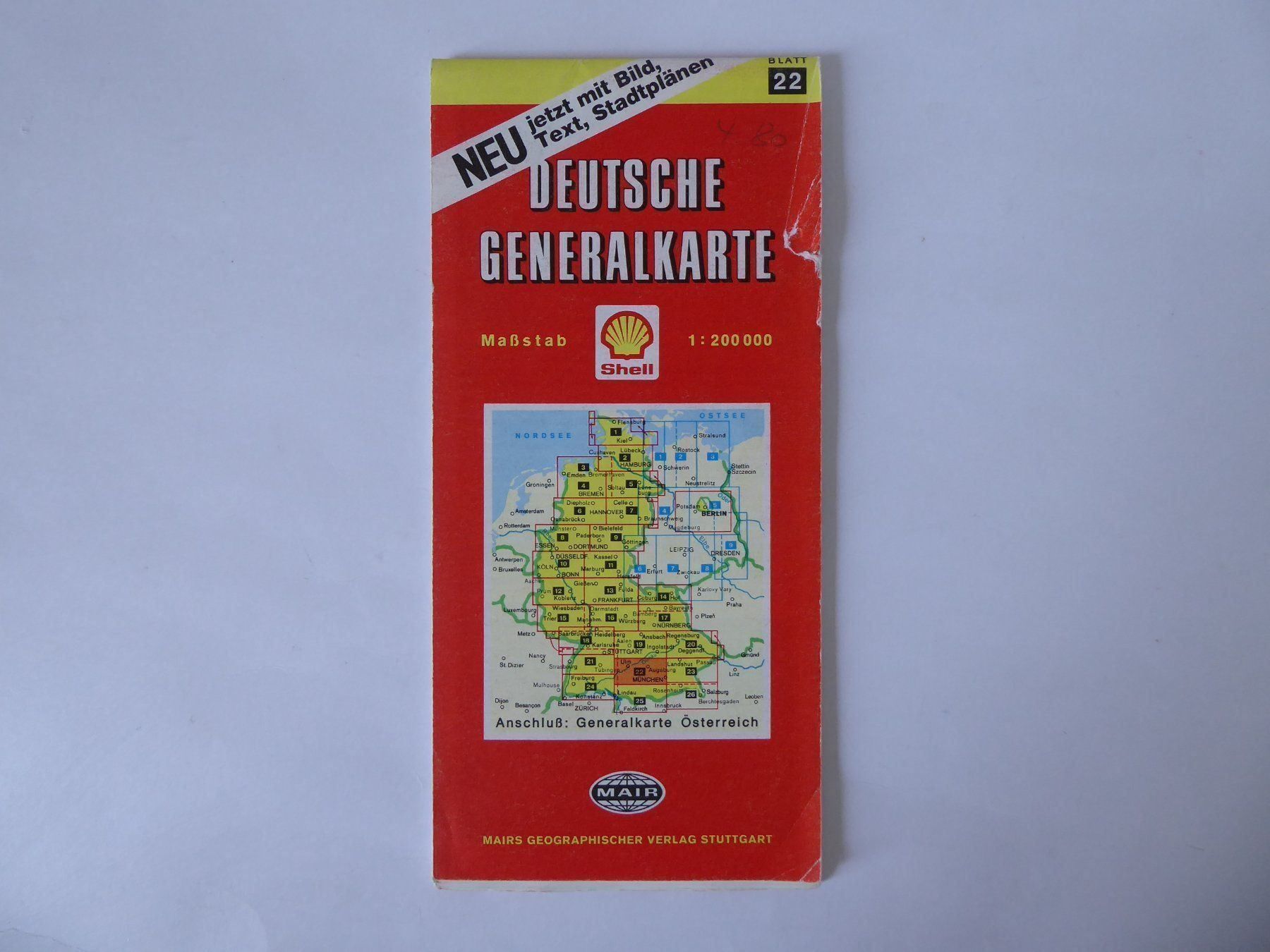 Cartine & Atlanti: Deutsche Strassenkarte, Shell, Gebiet Blatt 22 – Usato da Turbenthal venduto da Panau