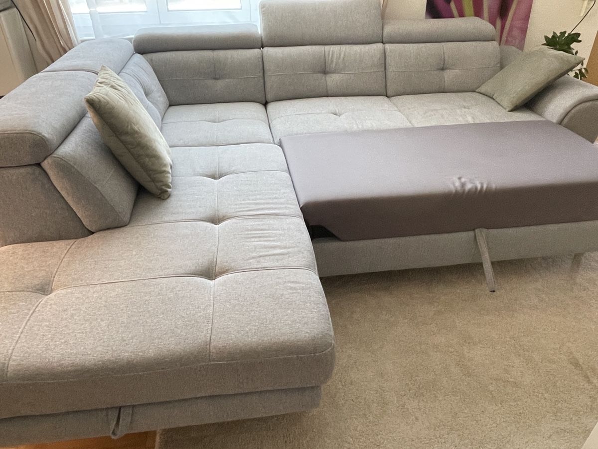 Divani: Ecksofa Stoff grau mit Bettfunktion und Stauraum – Usato da Rickenbach BL venduto da rybenz 3