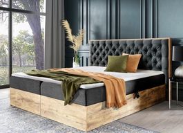 Boxspringbett mit Bettkasten und Topper 180x200