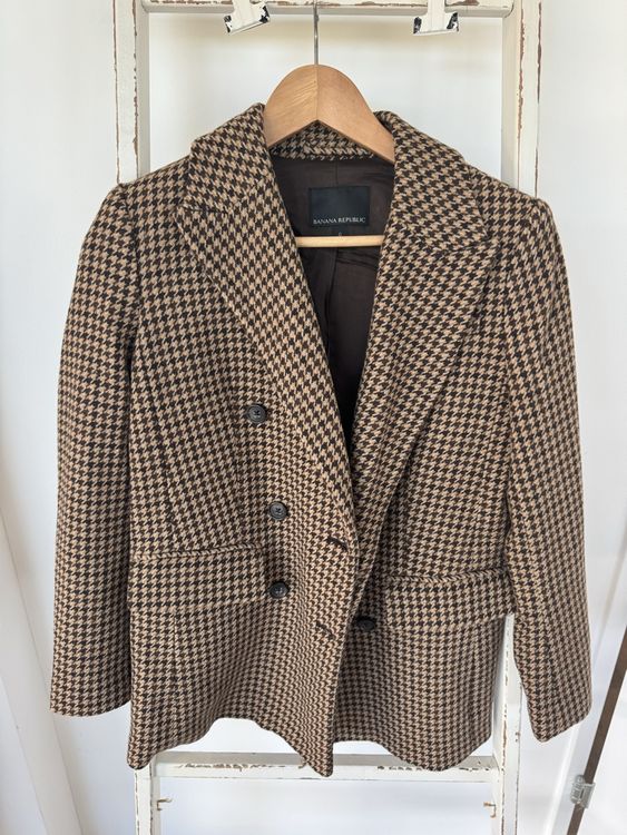 Blazer Banana Republic Bleu Taille L - Occasion Très Bon état, Col Spread, Manches Longues