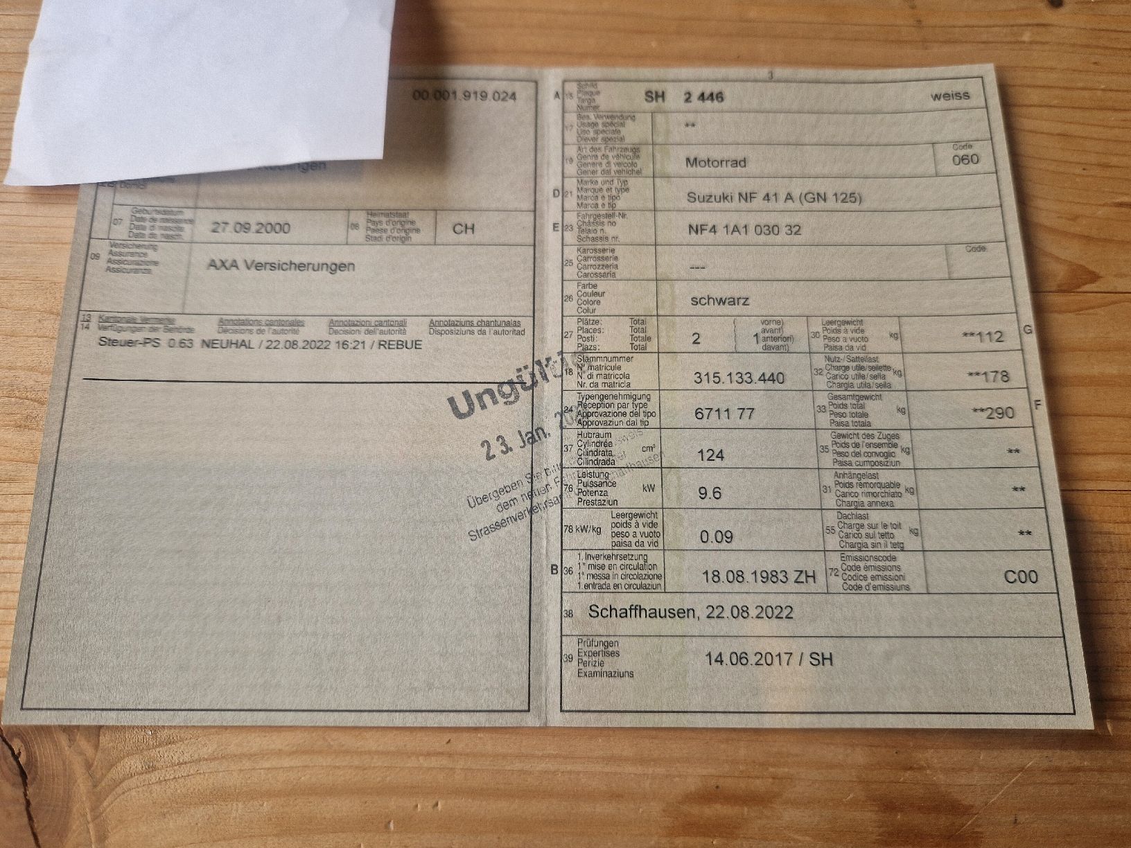 Suzuki Route: Suzuki NF 41 A – D'occasion à Rüdlingen par Pi3rrick 3