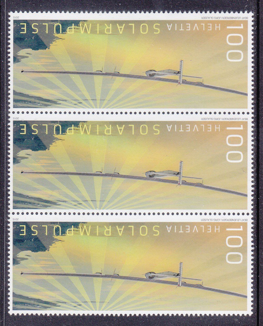 Tutti i francobolli: 2016  Nr.1600 Picard  Solarimpulse 3x 1Fr. **  Postfrisch ** – Nuovo (secondo la descrizione) da Adliswil venduto da Aenti