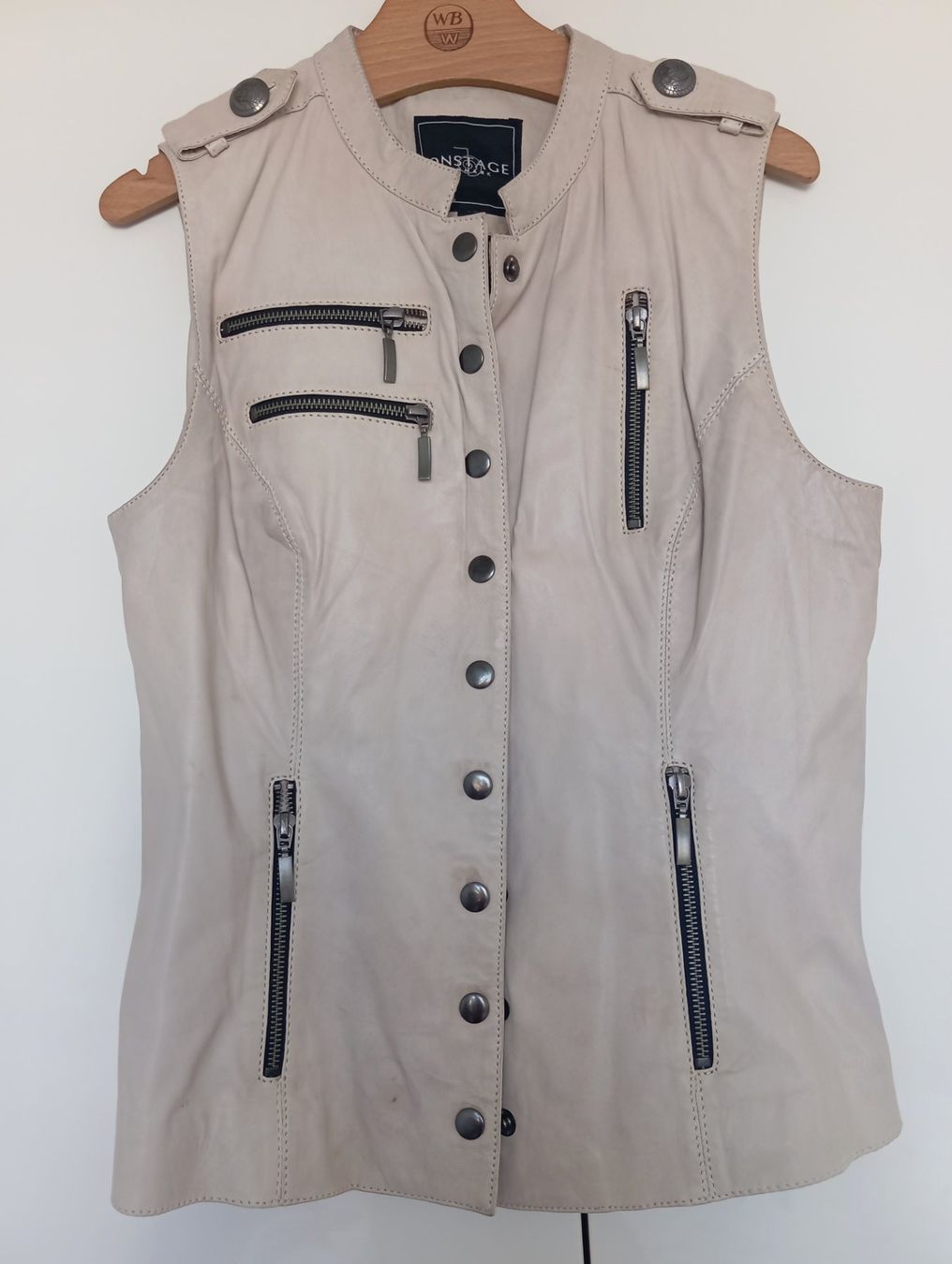 Gilet & Giacche senza maniche: Weste aus Lammleder, beige, Grösse 38 - ! – Usato da Romanshorn venduto da mololo