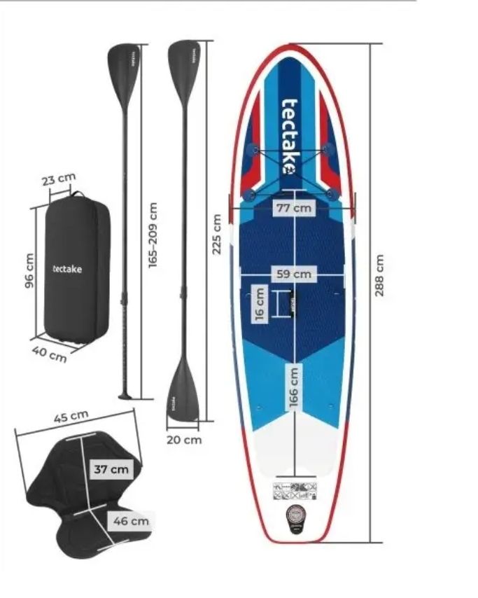 Tavole da surf e di nuoto: 2in1 Stand-Up Paddle Board rot/blau – Nuovo (secondo la descrizione) da Rotkreuz venduto da NextChance 3