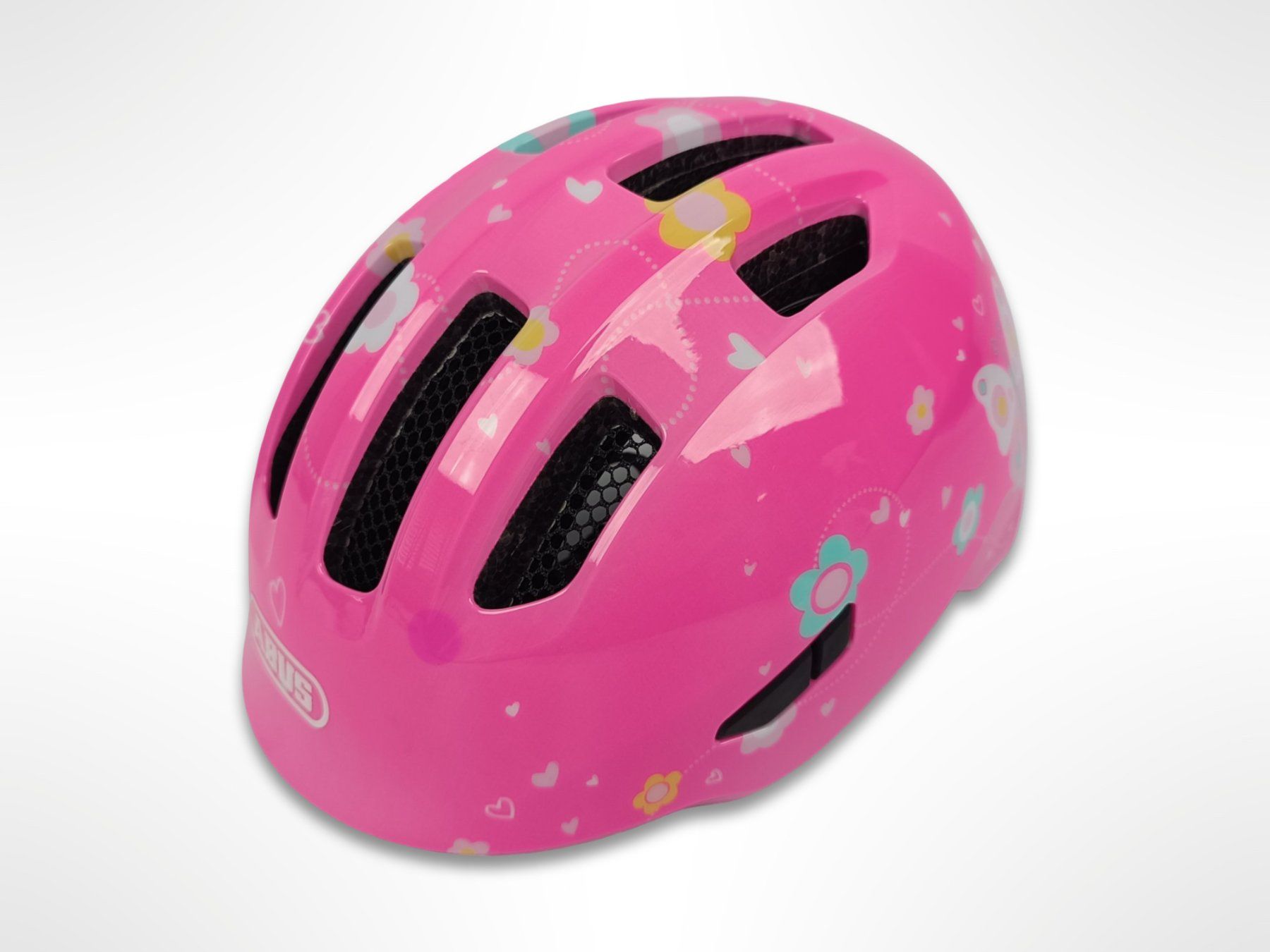 Abus Helme: ABUS  Velokinderhelm Pink Butterfly Gr. M – Neu (gemäss Beschreibung) aus Suhr von Restwert_Suhr