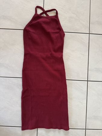 Weinrotes Minikleid, Grösse S