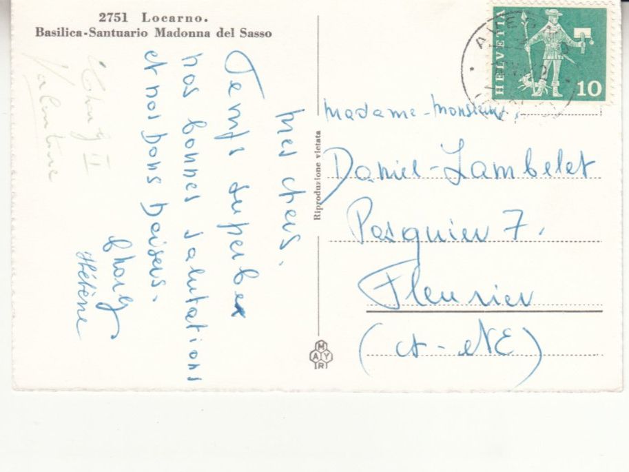 Cartoline postali: Madonna del Sasso 1962 – Usato da Bürglen TG venduto da StampGraf 1