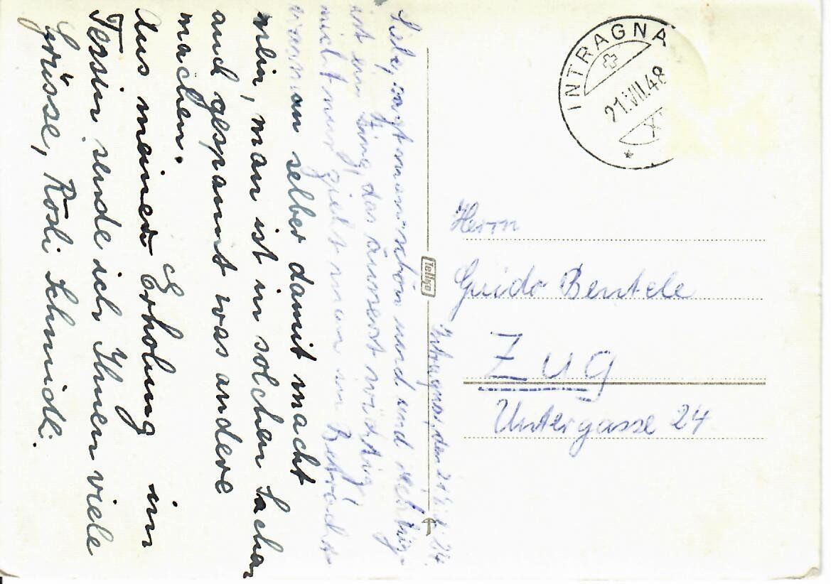 Cartoline postali: Intragna 1948 – Usato da Hochdorf venduto da Ziegel-16 1