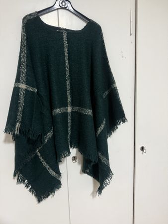 Clockhouse Poncho, Grün mit Fransen, Herbst/Winter