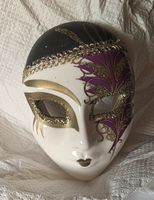 Venizianische Porzellan Maske violett gold siehe Foto