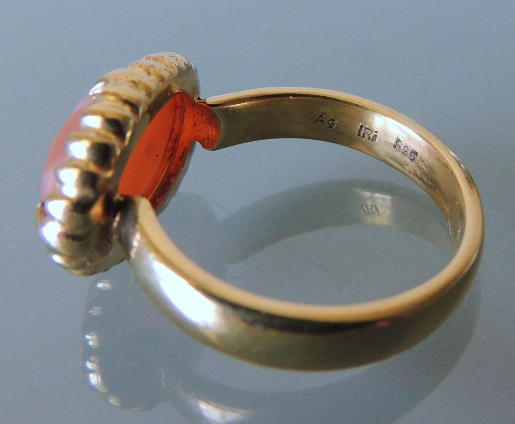 Anelli: Vergoldeter Silber 925 Fingerring mit Halbedelstein Gr. 56 – Usato da Waldenburg venduto da schaller707 6