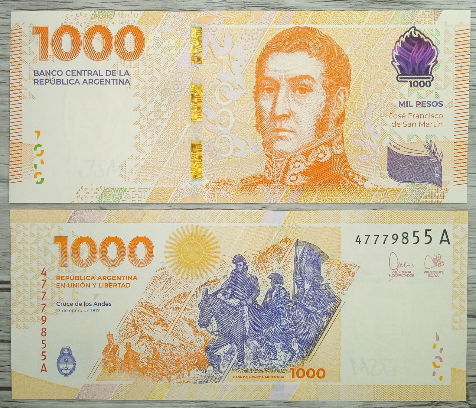Banknoten: Argentine 1000 Pesos Serie A UNC _3 – Neu (gemäss Beschreibung) aus Cousset von Patricio77