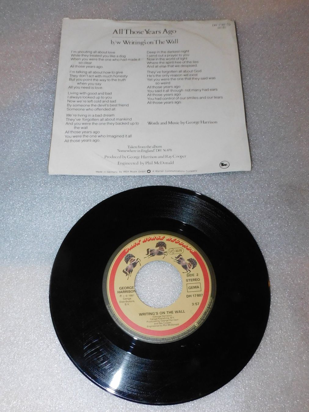 Dischi in vinile: Single George Harrison 1981 - All Those Years Ago – Usato da Sursee venduto da 76 6