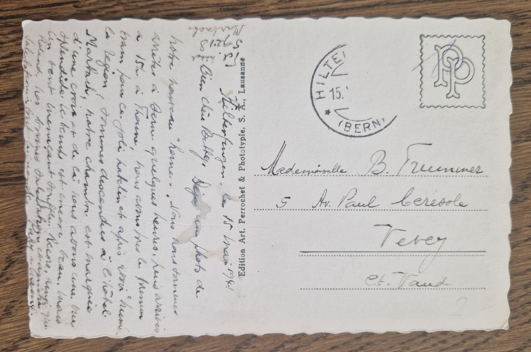 Cartoline postali: Hilterfingen 1941, n. Vevey – Usato da Ebikon venduto da Donar50 1